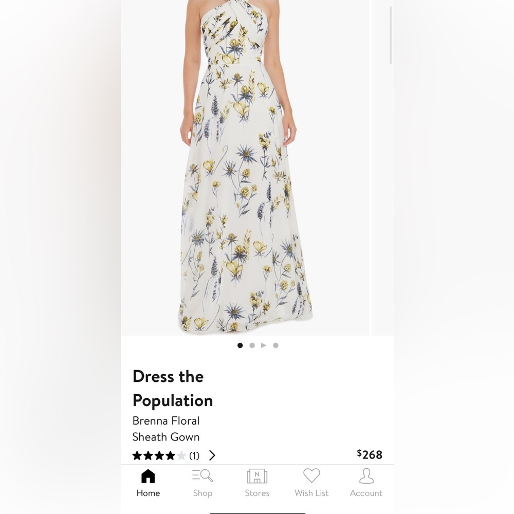 NWT: Dress the Population Brenna Floral Dress Sz L